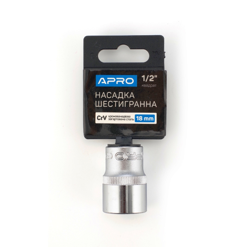 Насадка шестигранна CrV ½ 18мм Apro  (APRO)