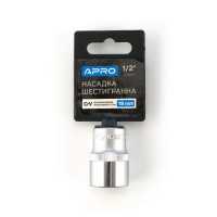 Насадка шестигранна CrV ½ 19мм Apro  (APRO)