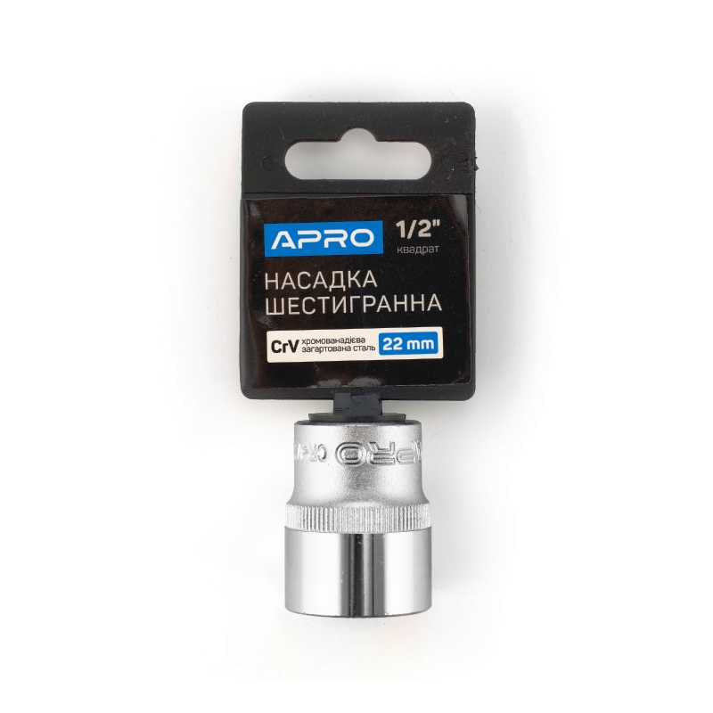 Насадка шестигранна CrV ½ 22мм Apro  (APRO)