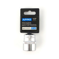 Насадка шестигранна CrV ½ 23мм Apro  (APRO)