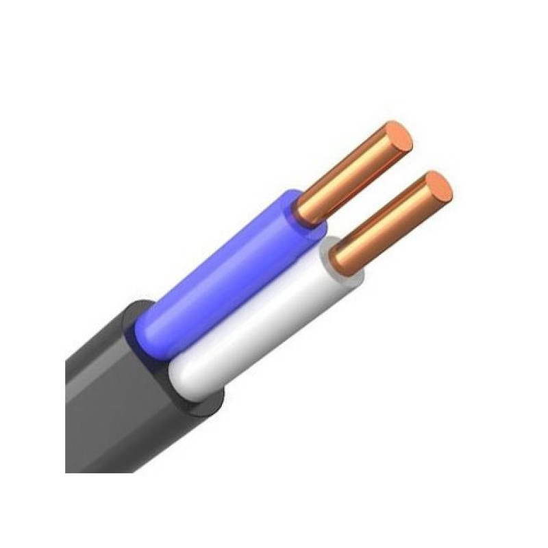 Кабель ВВГ-П нг LS 2*2,5 ЧОРНИЙ 