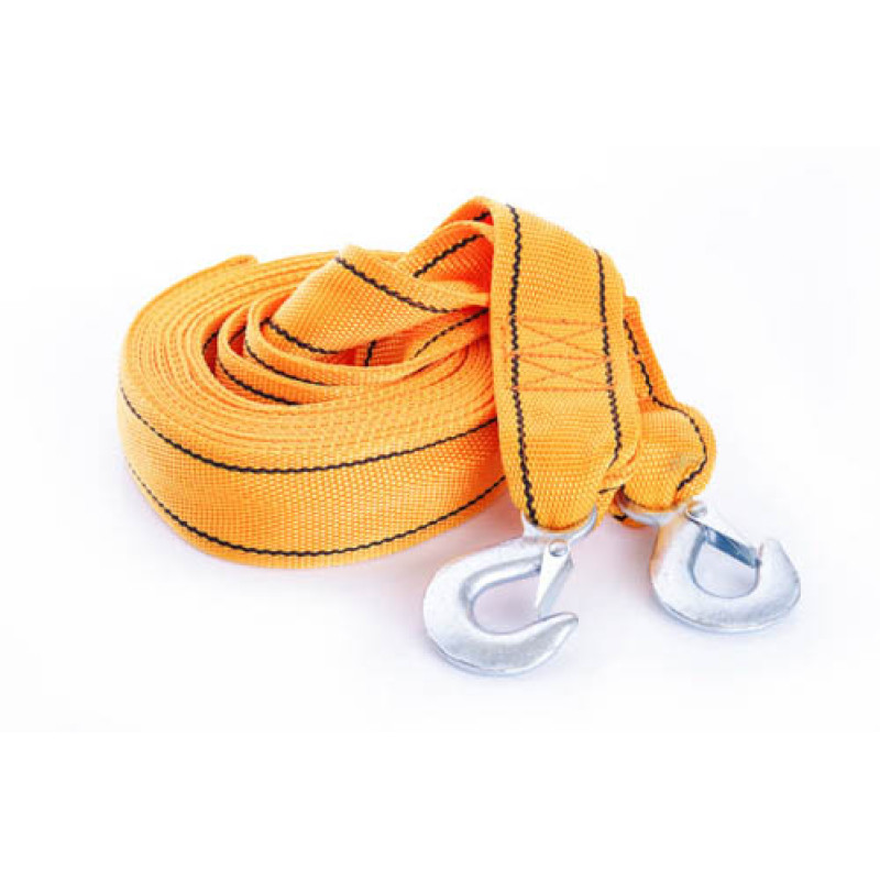 Трос буксирувальний посилений c подвійний пряжкою 5 тонн 5м * 60мм (гак) (СИЛА - Інструмент)