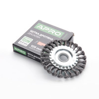 Щітка коло сталеві витки 125 мм (КШМ) (APRO)