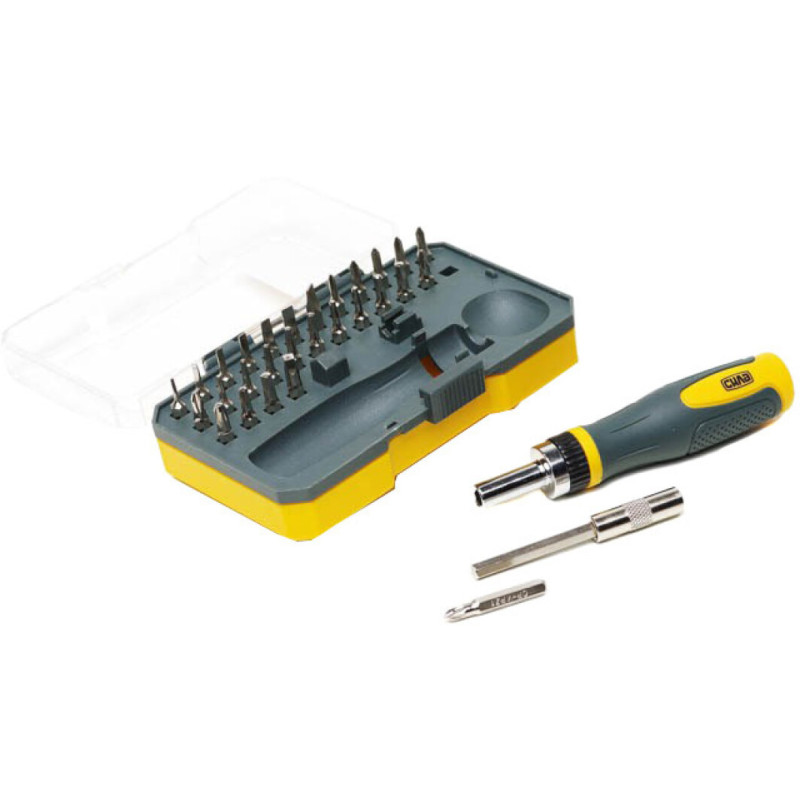 Викрутка реверсивна з бітами CrV в кейсі 30шт (СИЛА - Інструмент)