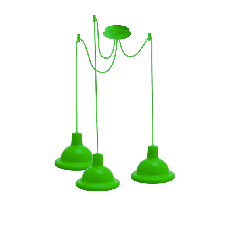 Світильник ERKA 1303-323, стельовий, 3*60W, 2м, салатовий, Е27