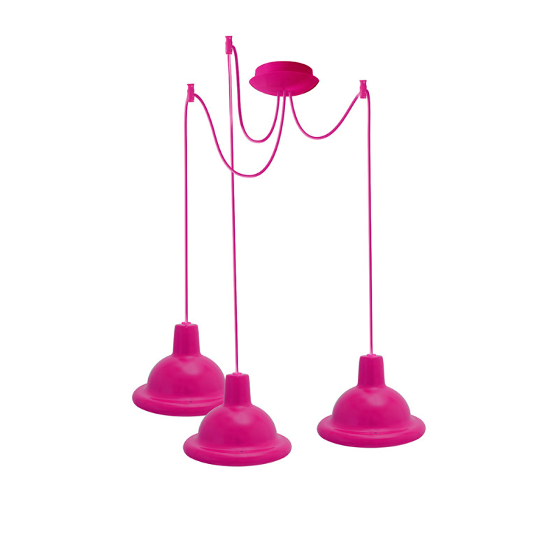 Світильник ERKA 1303-323, стельовий, 3*60W, 2м,  рожевий, Е27