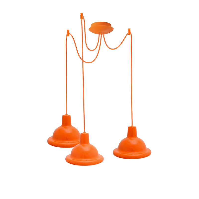 Світильник ERKA 1303-323, стельовий, 3*60W, 2м,  помаранчевий, Е27