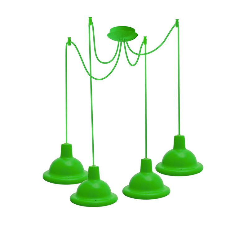 Світильник ERKA 1303-424, стельовий, 4*60W, 2м, салатовий, Е27