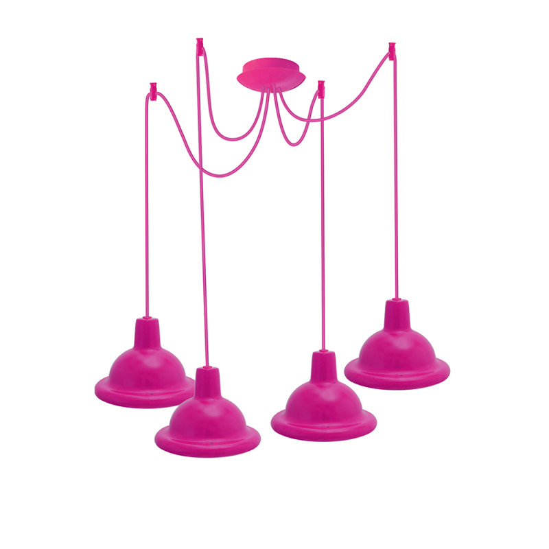 Світильник ERKA 1303-424, стельовий, 4*60W, 2м,  рожевий, Е27