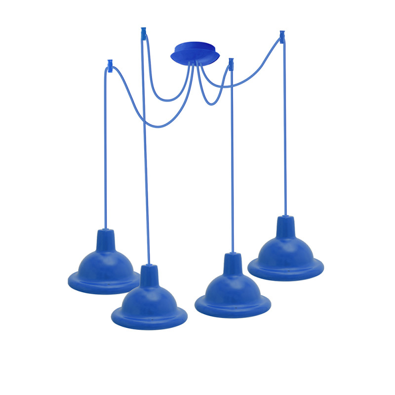 Світильник ERKA 1303-424, стельовий, 4*60W, 2м,  синій, Е27