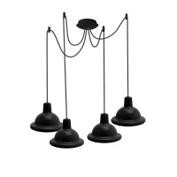 Світильник ERKA 1303-424, стельовий, 4*60W, 2м,  чорний, Е27