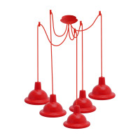 Светильник ERKA 1303-525, потолочный, 5 * 60W, 2м, красный, Е27