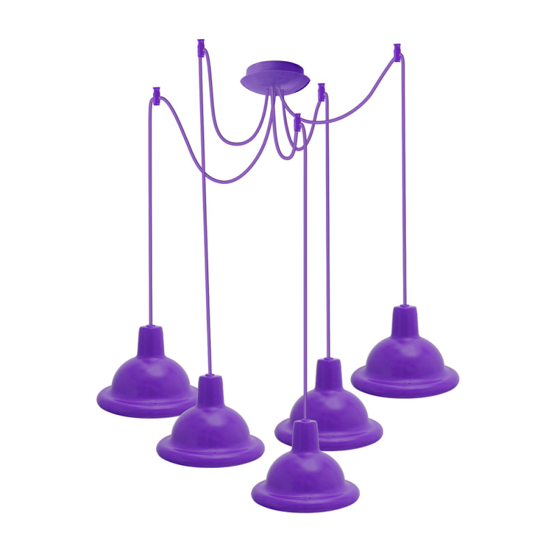 Світильник ERKA 1303-525, стельовий, 5*60W, 2м, фіолетовий, Е27