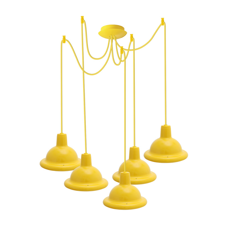 Світильник ERKA 1303-525, стельовий, 5*60W, 2м,  жовтий, Е27