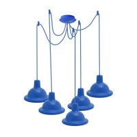 Светильник ERKA 1303-525, потолочный, 5 * 60W, 2м, синий, Е27