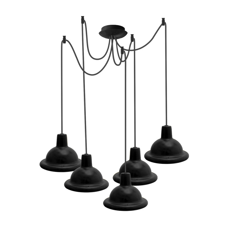 Світильник ERKA 1303-525, стельовий, 5*60W, 2м,  чорний, Е27