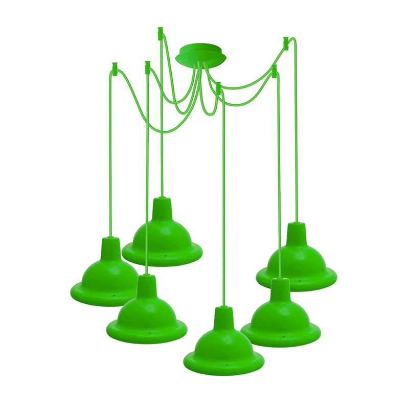 Світильник ERKA 1303-626, стельовий, 6*60W, 2м, салатовий, Е27