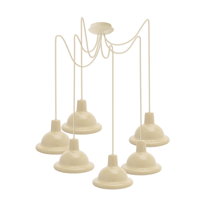 Світильник ERKA 1303-626, стельовий, 6*60W, 2м, слонова кістка, Е27