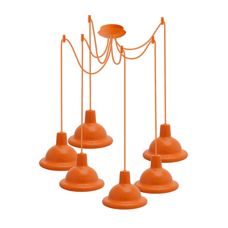 Світильник ERKA 1303-626, стельовий, 6*60W, 2м,  помаранчевий, Е27