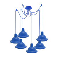 Світильник ERKA 1303-626, стельовий, 6*60W, 2м,  синій, Е27