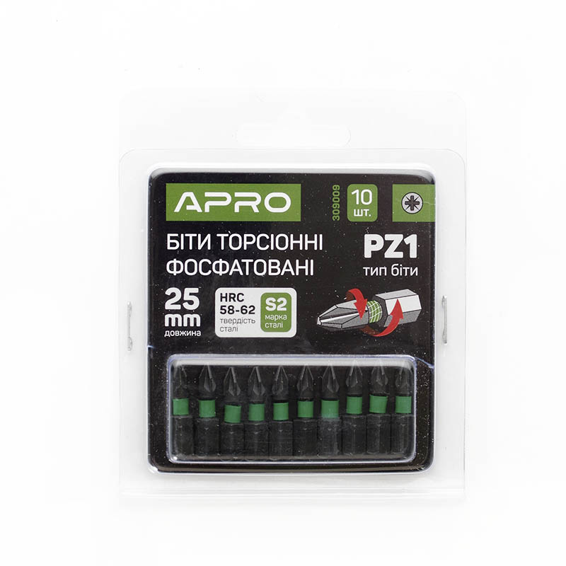 Біта APRO ударна торсіонна РZ1 * 25мм, 10шт / уп (APRO)