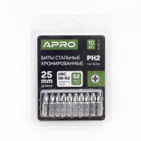 Бита APRO РН2*25мм хром, 10шт/уп (APRO)