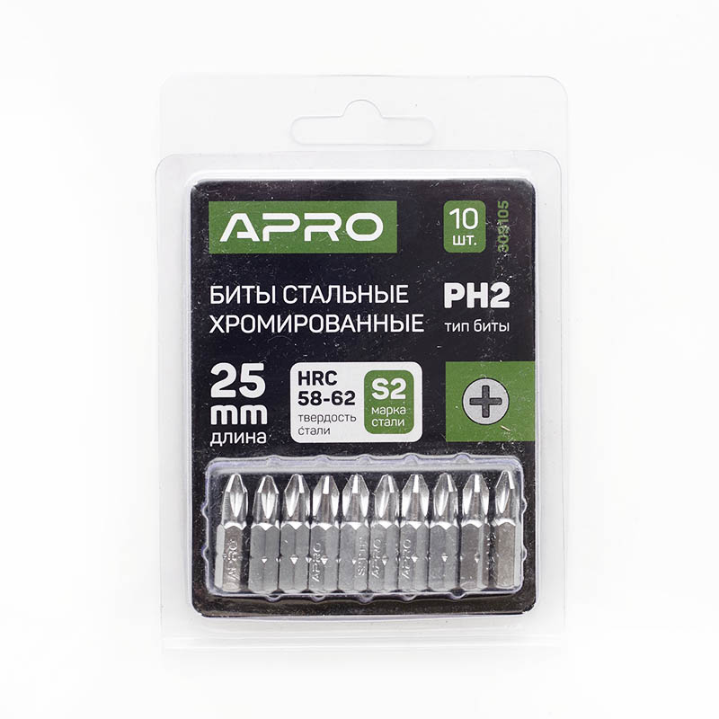 Біта APRO РН2*25мм хром, 10шт/уп (APRO)