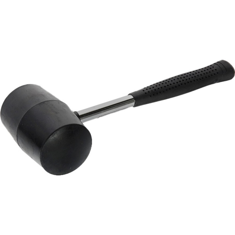 Киянка гумова 225гр/40мм чорна з металевою рукояткою  (СИЛА - Інструмент)