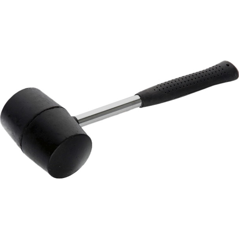 Киянка гумова 340гр/55мм чорна з металевою рукояткою  (СИЛА - Інструмент)