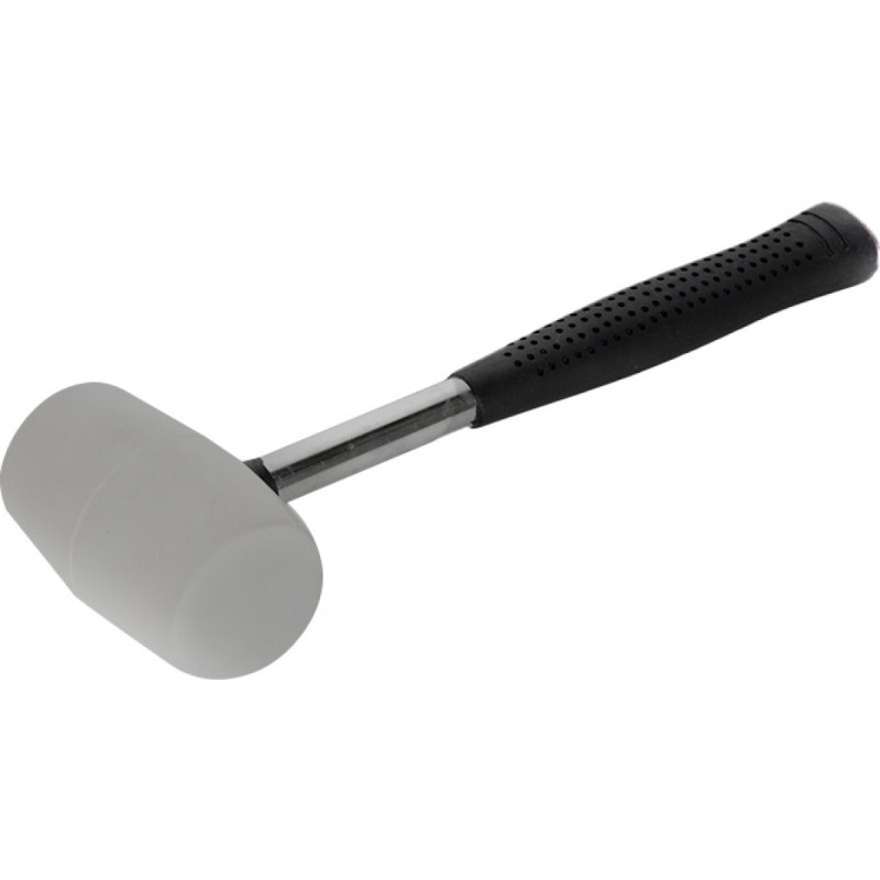 Киянка гумова 450гр/65мм біла з металевою рукояткою  (СИЛА - Інструмент)