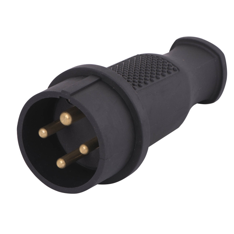 Вилка трифазна стандартна (каучук) Lezard (1/12/72 шт)