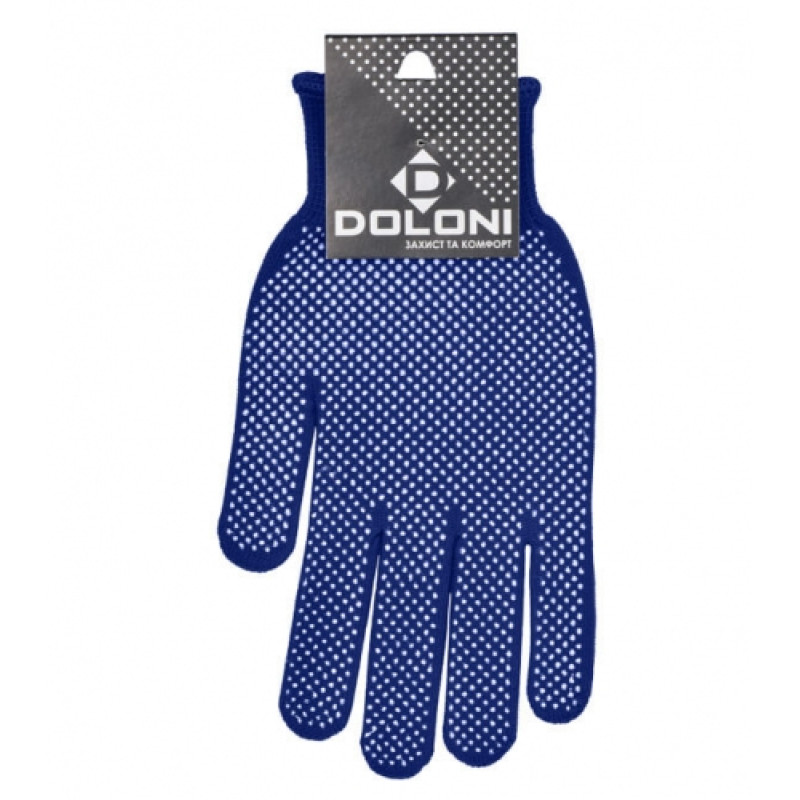 Перчатка Днепр Арт 4412 трикотаж з мікроточкою сині 13 клас 10 розмір 10/300