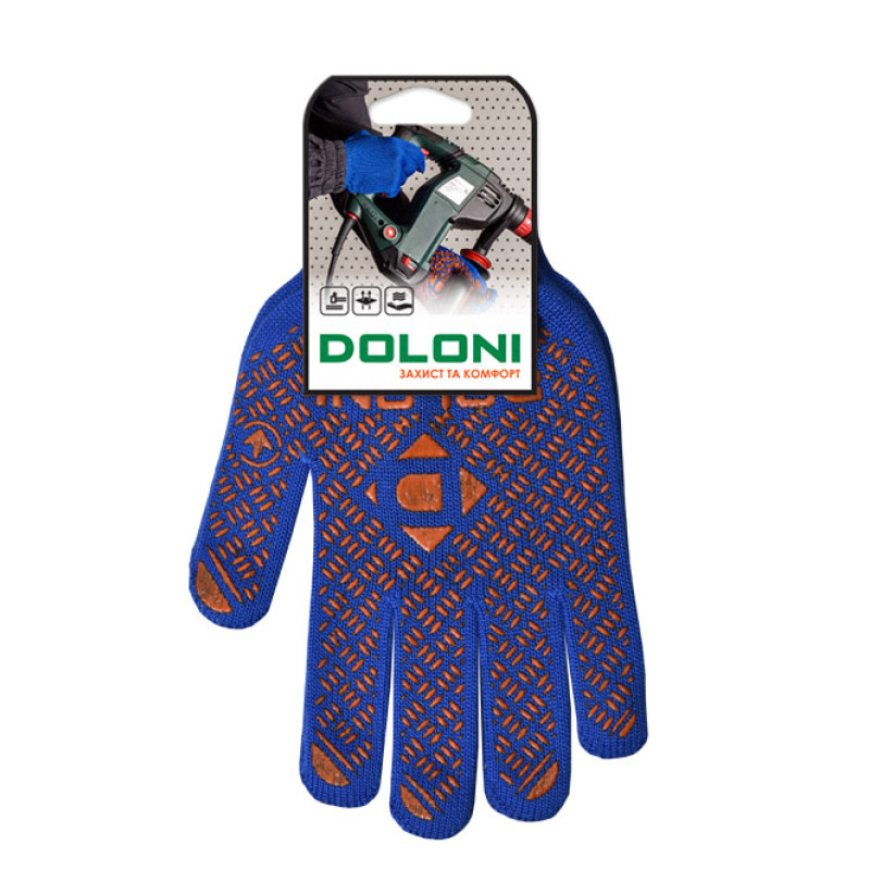 Перчатка Днепр Арт 4450 Універсал PROFI трикотаж сині. з ПВХ р.11 10/200