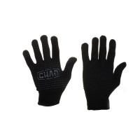 (New) Перчатки Х/Б с ПВХ точкой р10 (черный + синий ПВХ стандарт) (СИЛА - Инструмент) 