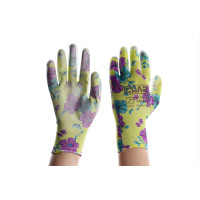 Перчатки з ПУ покриттям ВАСИЛЬКИ р8 (зелені садові манжет) (СИЛА - Інструмент)