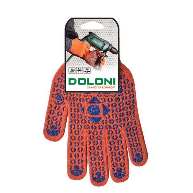 Перчатка Днепр Арт 526 з ПВХ помаранчева 10 клас ХБ/ПЭ /10