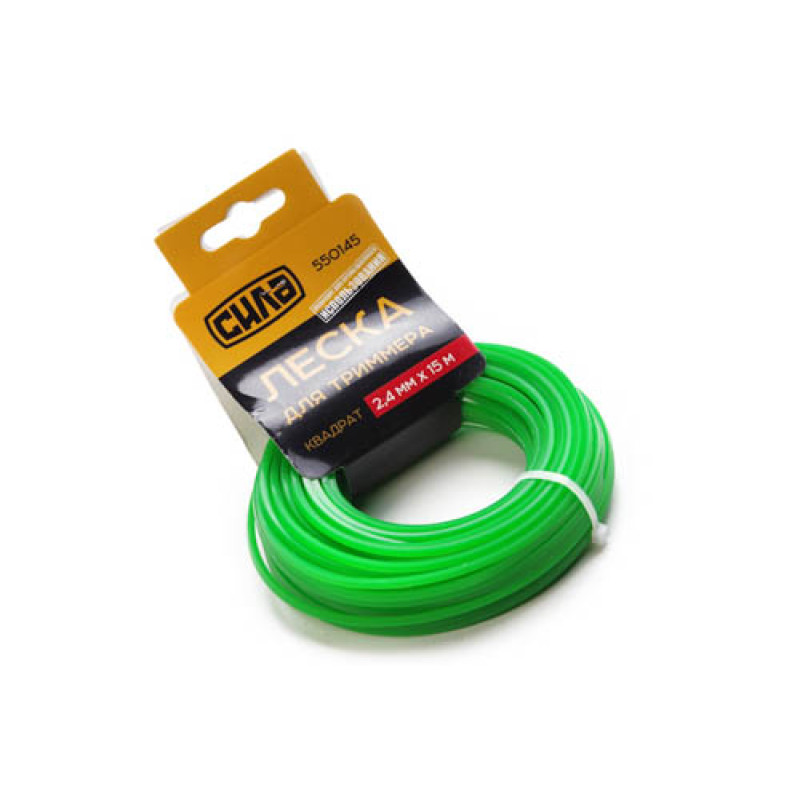 Ліска для тріммера 2,7мм квадрат 15м (СИЛА - Інструмент) Код 3916901090