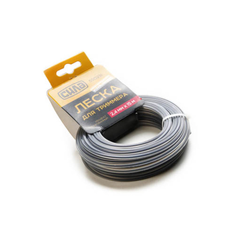 Ліска для тріммера 2,4 мм квадрат армований 15м (СИЛА - Інструмент) Код 3916901090