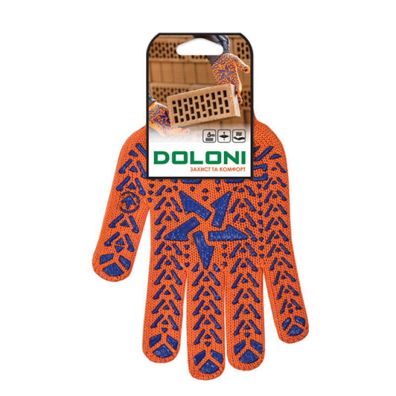 Перчатка Днепр Арт 564 ЗІРКА ПВХ помаранч 7 клас  10/200