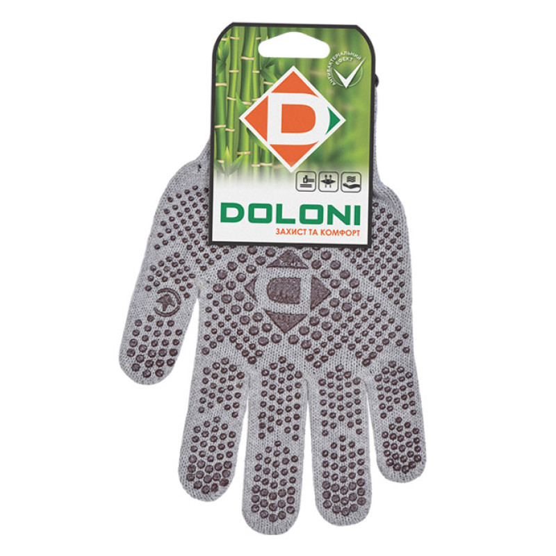Перчатка Днепр Арт 5700 трикотаж, світло-сірі, з пвх УНІВЕРСАЛ D. р.10 10/100