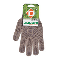 Перчатка Днепр Арт 5702 трикотаж, коричневі, з пвх УНІВЕРСАЛ D. р.10 /10