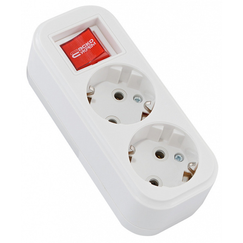 Колодка 2-місна ( 2Р+РЕ + вимикач) КП-З-В-16