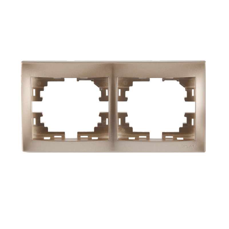 MIRA Рамка 2-а горизонтальна світло-коричневий перламутр без вставки (1/10шт/120шт)