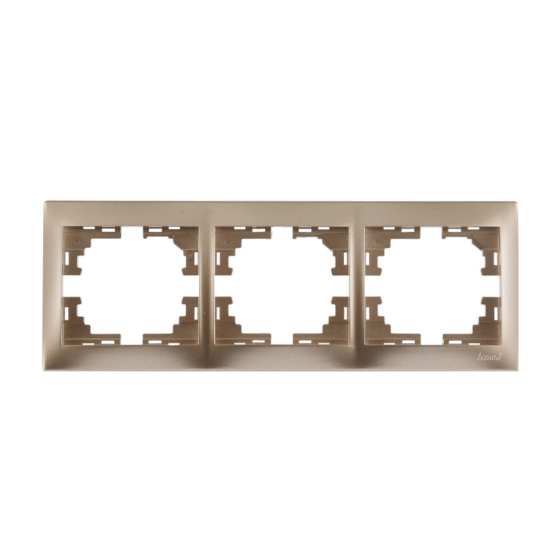 MIRA Рамка 3-а горизонтальна світло-коричневий перламутр без вставки (1/10шт/120шт)