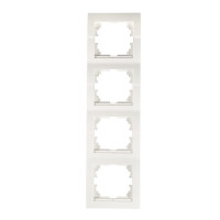 DERIY Рамка 4-а вертикальна  біла (1/10шт/120шт)
