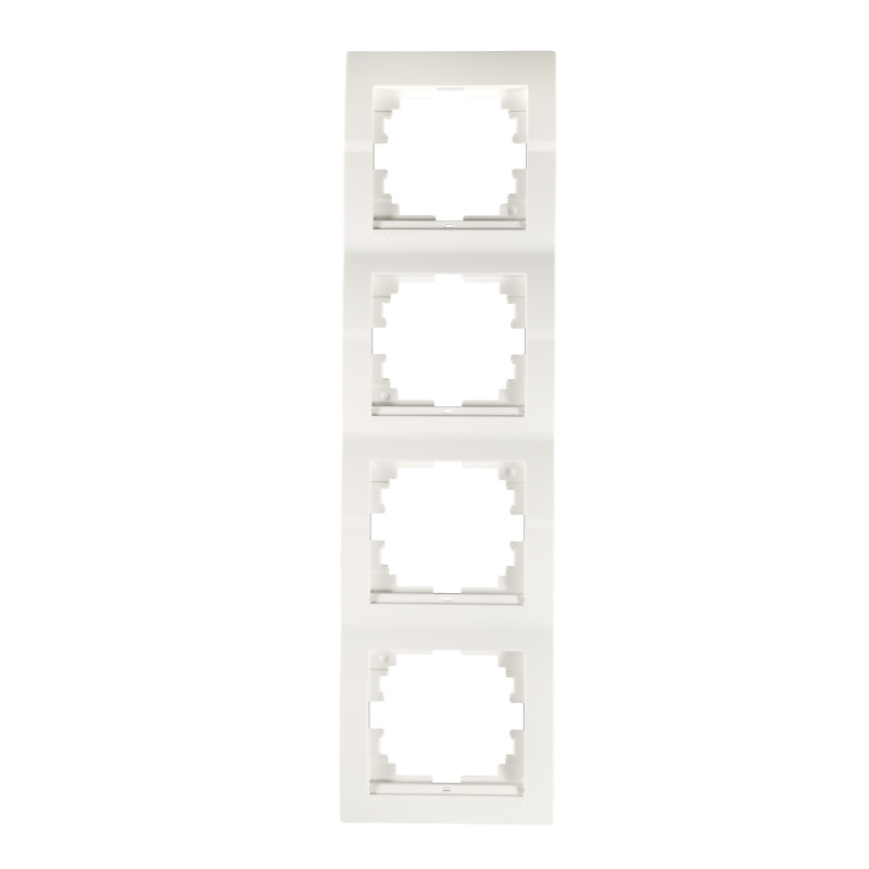 DERIY Рамка 4-а вертикальна  біла (1/10шт/120шт)