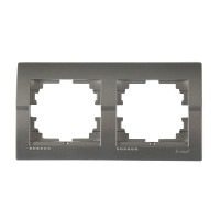 DERIY Рамка 2-а горизонтальна темно-сірий металік (1/10шт/120шт)