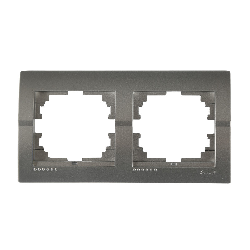 DERIY Рамка 2-а горизонтальна темно-сірий металік (1/10шт/120шт)