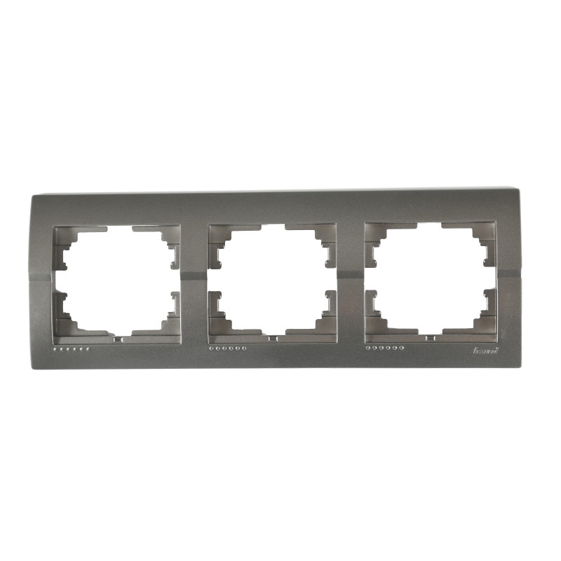 DERIY Рамка 3-а горизонтальна темно-сірий металік (1/10шт/120шт)