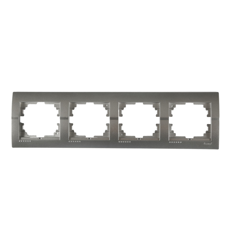 DERIY Рамка 4-а горизонтальна темно-сірий металік (1/10шт/120шт)